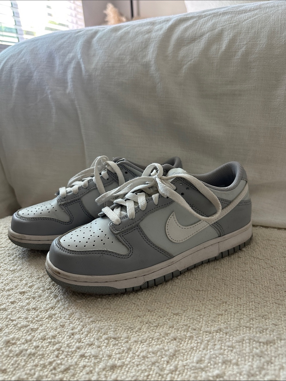 Nike Low-Top Dunks Sneakers in Gray and White